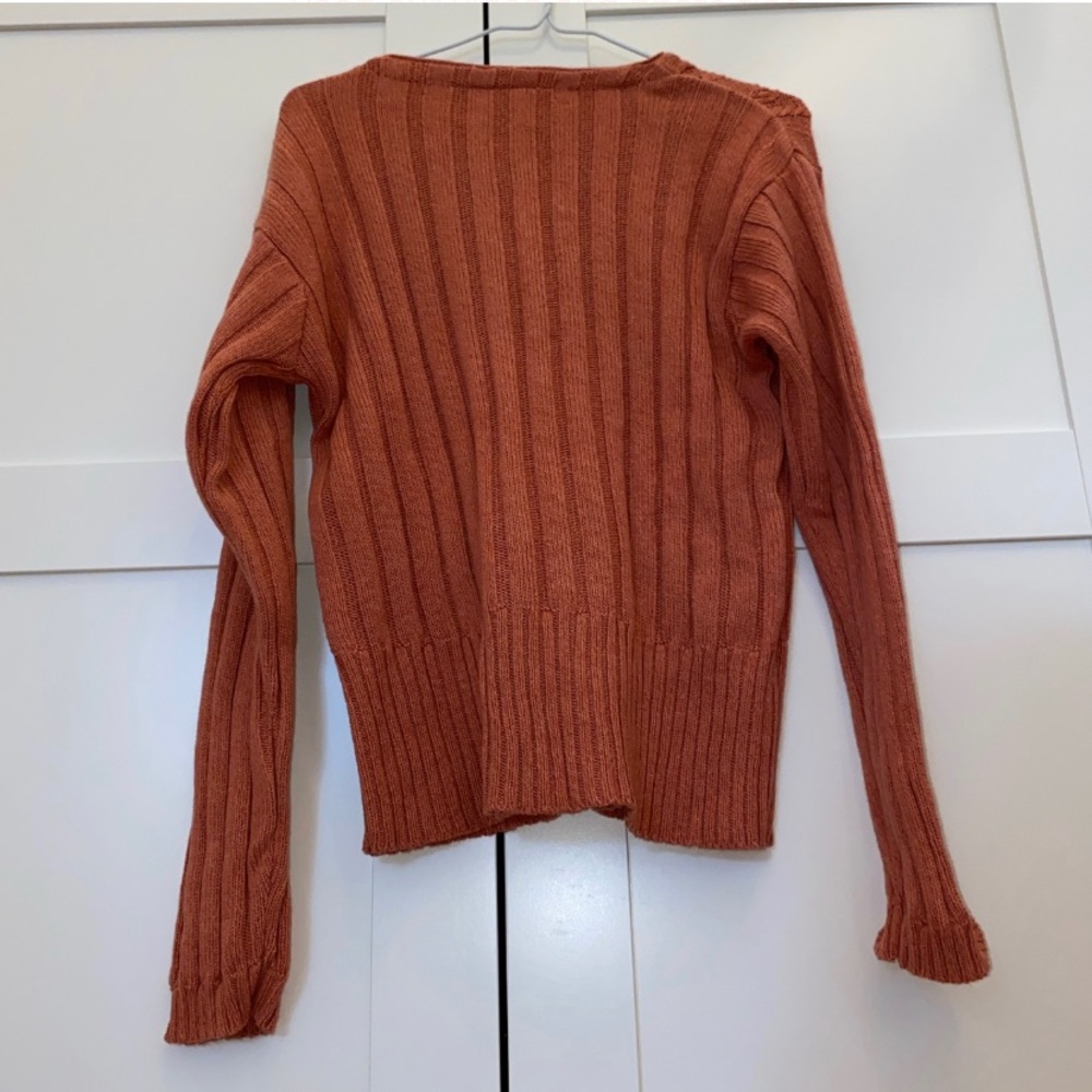 🍊VINTAGE ORANGE KNIT SWEATER - Picture 2 of 3